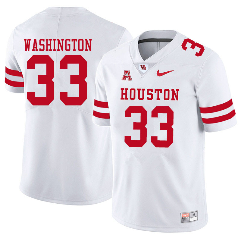 Men #33 Bryce Washington Houston Cougars College Football Jerseys Sale-White